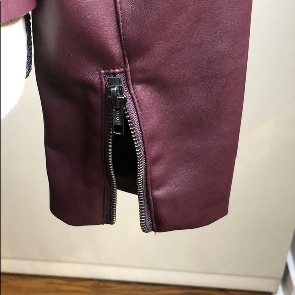 Worthington Burgundy Soft Faux Leather Jacket - Picture 3 of 7